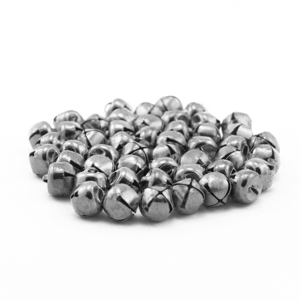 1.5 Inch 36mm Extra Large Giant Jumbo Craft Silver Jingle Bells Bulk 100 Pieces